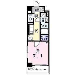 ハッピーメゾン6 1Kの間取図画像