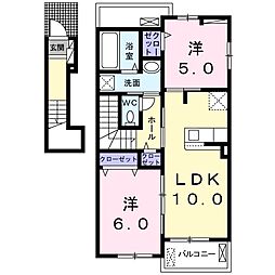 フェリス2 2LDKの間取図画像