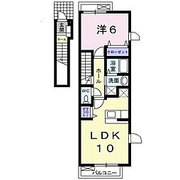 サンエスポワール2 1LDKの間取図画像