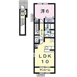 ビスターリA 1LDKの間取図画像