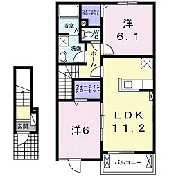 ラ・フォンテ 2LDKの間取図画像