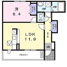 リュブミラーカ2A 1LDKの間取図画像