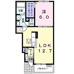 エルヴィータS 1LDKの間取図画像