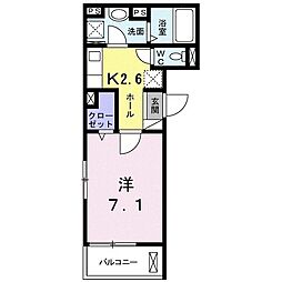 アルモニーK1 1Kの間取図画像