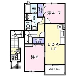 セントステラガーデンA 2LDKの間取図画像