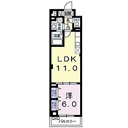 バルーム8 1LDKの間取図画像