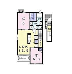 フリーダム1 2LDKの間取図画像