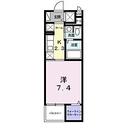 パインズ美園 1Kの間取図画像