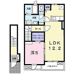 ラシュレB 1LDKの間取図画像