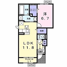 レジデンス高田A 1LDKの間取図画像