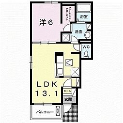 ア・ラ・モード・ヴィラ2A 1LDKの間取図画像