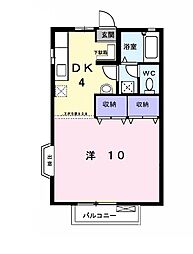 マウントリヴァA 1DKの間取図画像