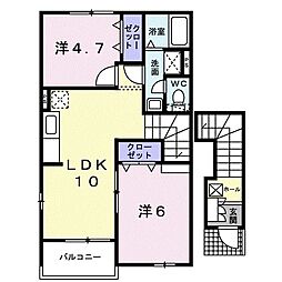 マザーアース悠 2LDKの間取図画像