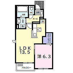 サンヴェール蔵波12 1LDKの間取図画像