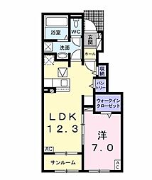 マーサケーB 1LDKの間取図画像