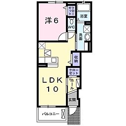 グランデュオケィティー 1LDKの間取図画像
