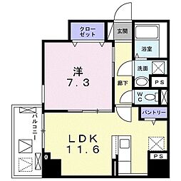 グランツ恵比寿 1LDKの間取図画像