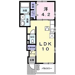 カサエテルノ2 1LDKの間取図画像
