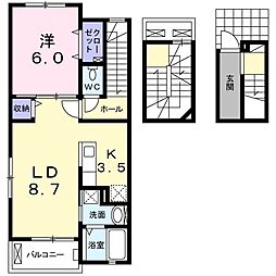 ベルミラージュ 1LDKの間取図画像