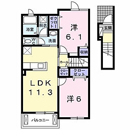 ルピナスA 2LDKの間取図画像