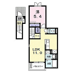 ポテトハイムA 1LDKの間取図画像