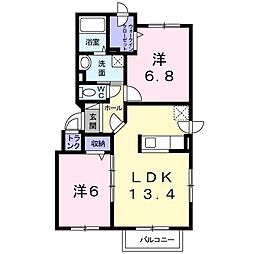 エスポワール 2LDKの間取図画像