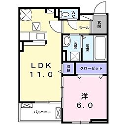 ベルフィオーレ 1LDKの間取図画像