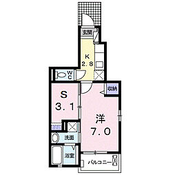 パールS 2Kの間取図画像