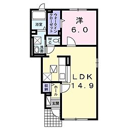スクエア1 1LDKの間取図画像