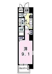 ローズエスペランサ 1Kの間取図画像