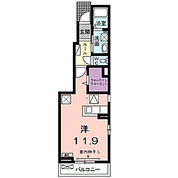 ルオーブデラメゾン ワンルームの間取図画像