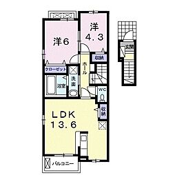 サニーメゾン3 2LDKの間取図画像