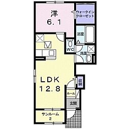 カーサ・セレノI 1LDKの間取図画像