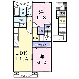アミーウ・N 2LDKの間取図画像
