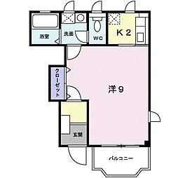 ルーナ・ピエーナ 1Kの間取図画像