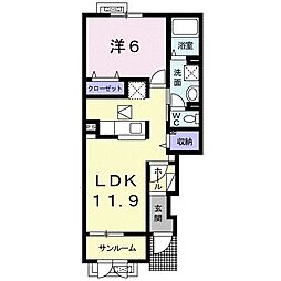ルコネッサンス 1LDKの間取図画像