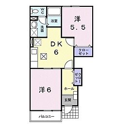 グルービー 2DKの間取図画像