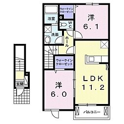 アクティヴノA 2LDKの間取図画像