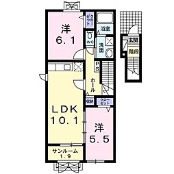 グランツハウスM 2LDKの間取図画像