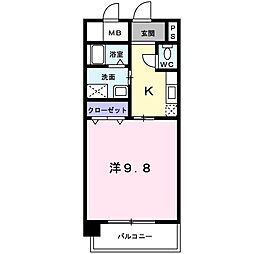 ラフィーネ不動今井 1Kの間取図画像