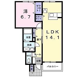 インフィニートSTA 1LDKの間取図画像