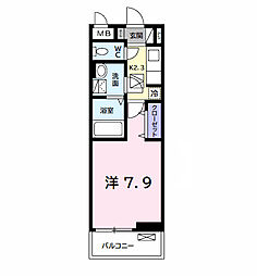 イセミネット市原 1Kの間取図画像
