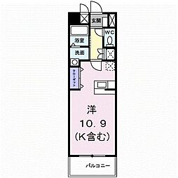 メゾン・ド・ポプラ ワンルームの間取図画像
