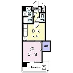 ラフィネＴ．Ｍ．Ｉ 6階1DKの間取り