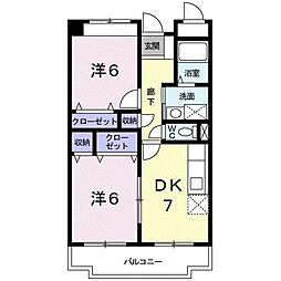 ルイーゼ 1階2DKの間取り
