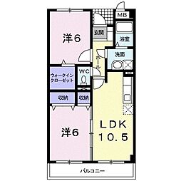 グランシャトー竹谷 2LDKの間取図画像