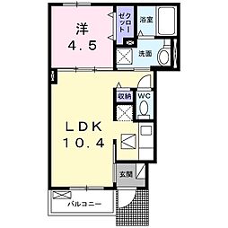 アルカンシエル 1LDKの間取図画像