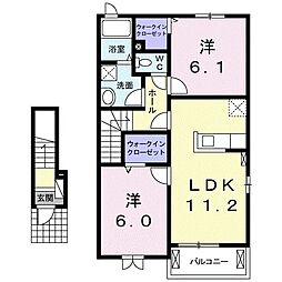 W・クィーンバリーA 2LDKの間取図画像