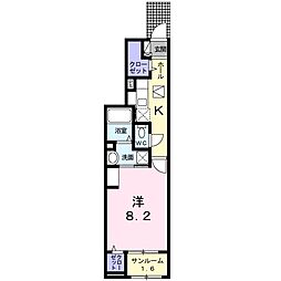 アムール・エナ 1Kの間取図画像