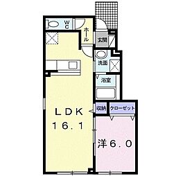 スピリッツ 1LDKの間取図画像